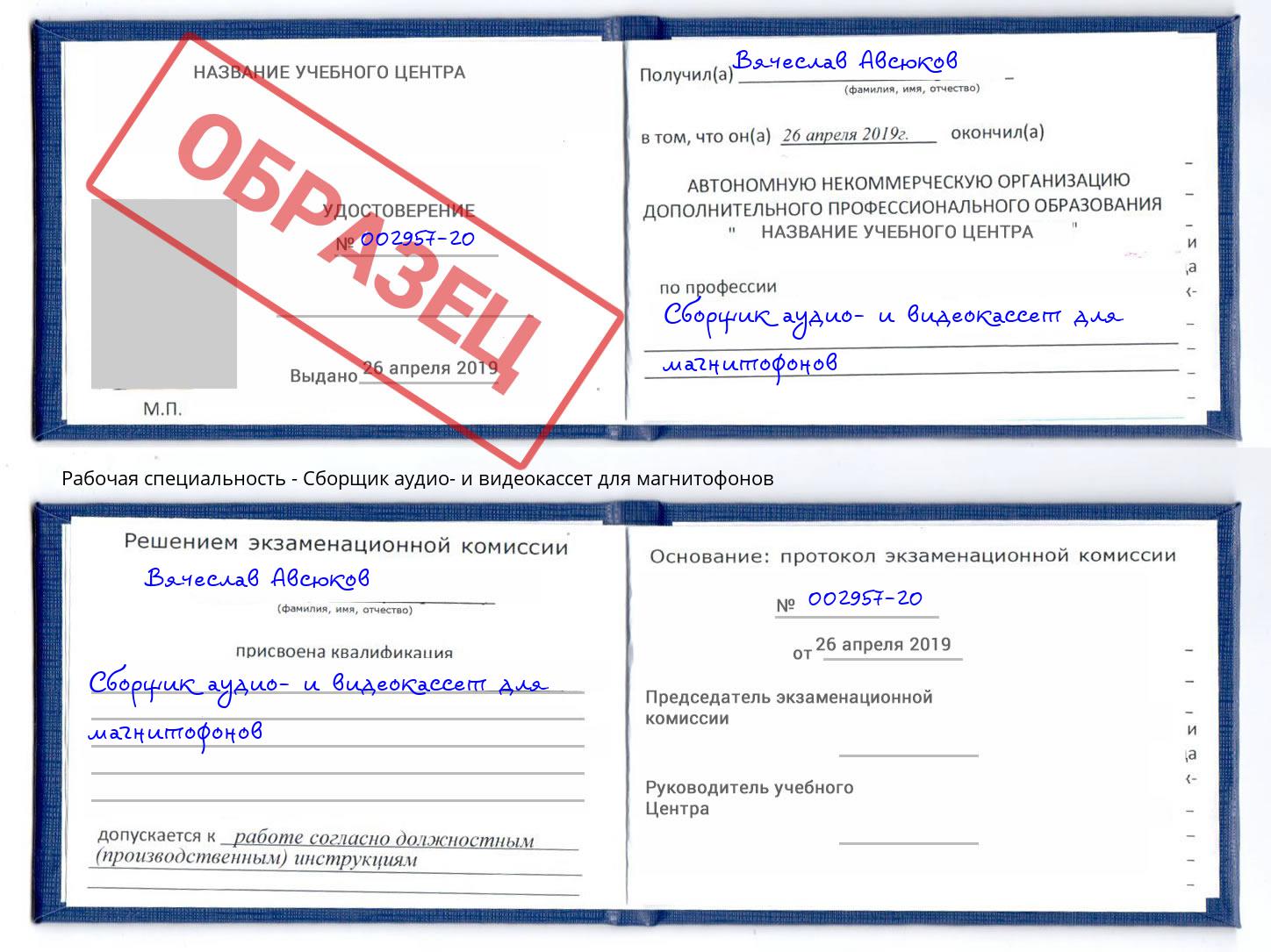 Сборщик аудио- и видеокассет для магнитофонов Алексеевка