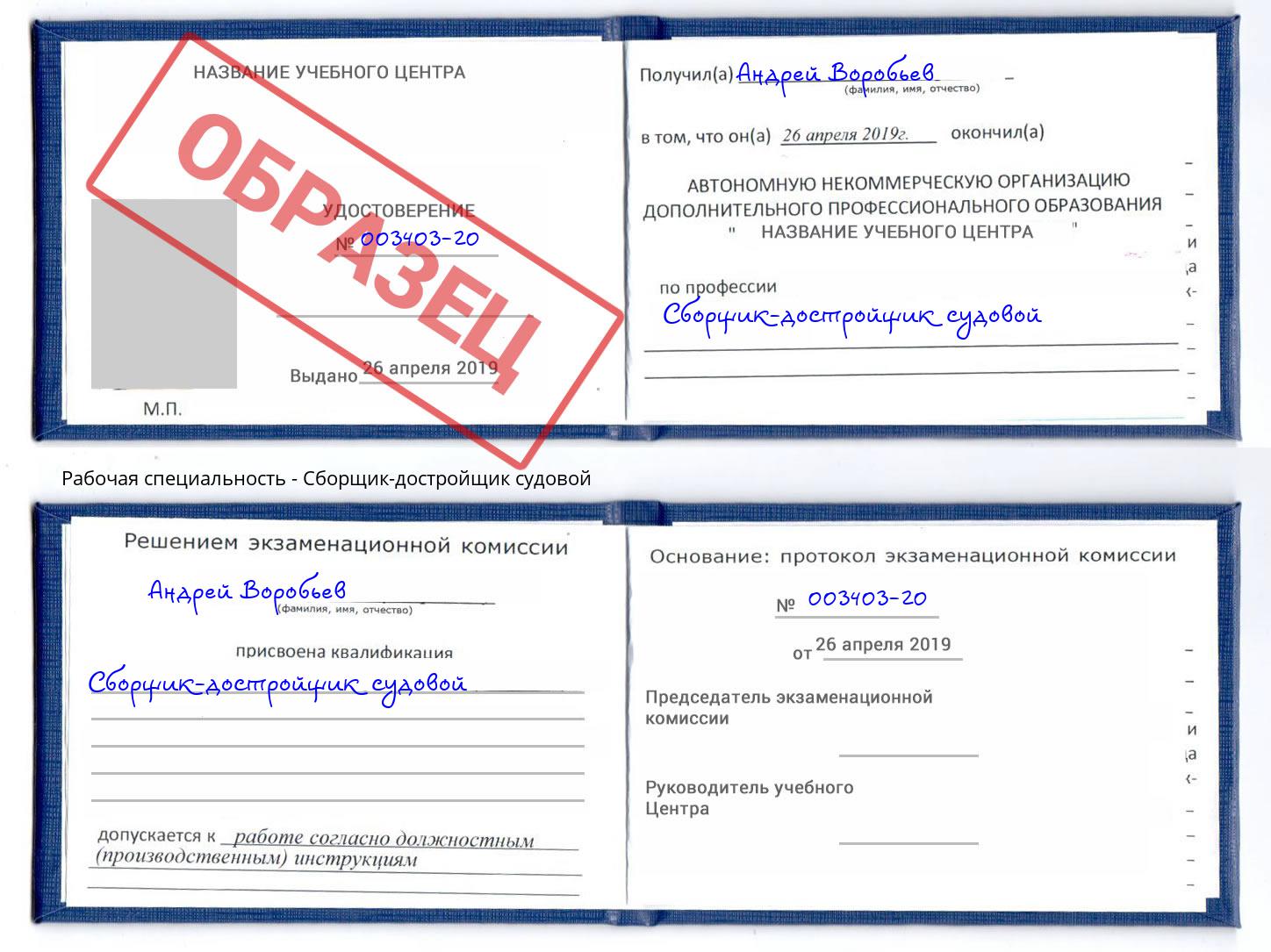 Сборщик-достройщик судовой Алексеевка